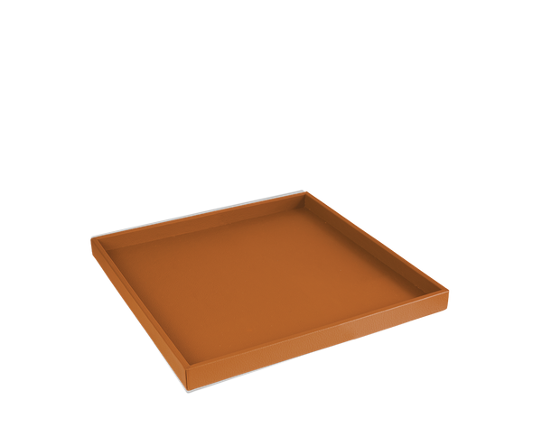 The Serving Tray: Leather - Mandarin - Small