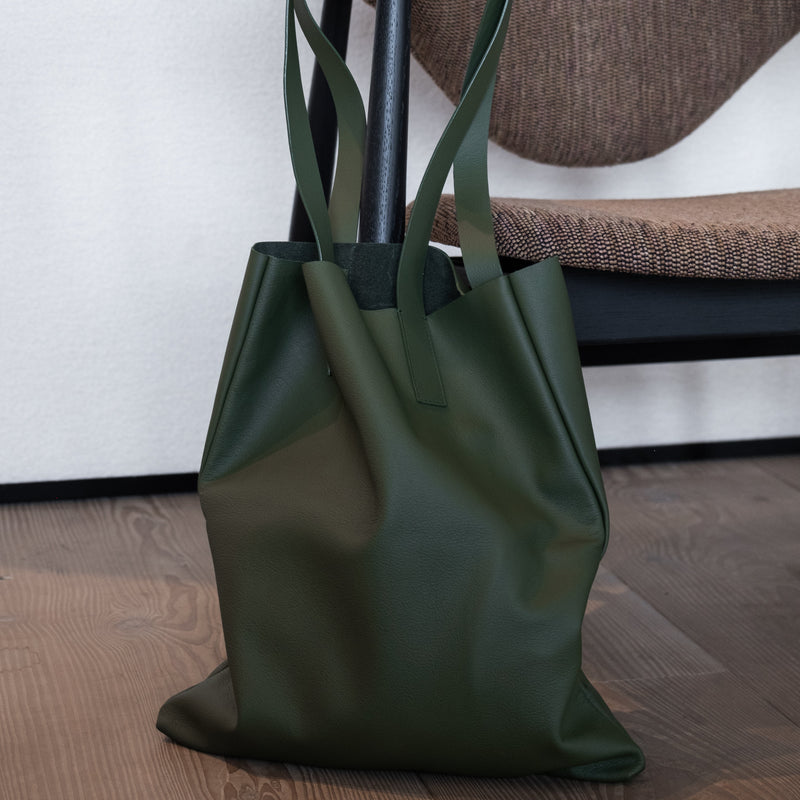 The Tote: Leather - Grey - Small