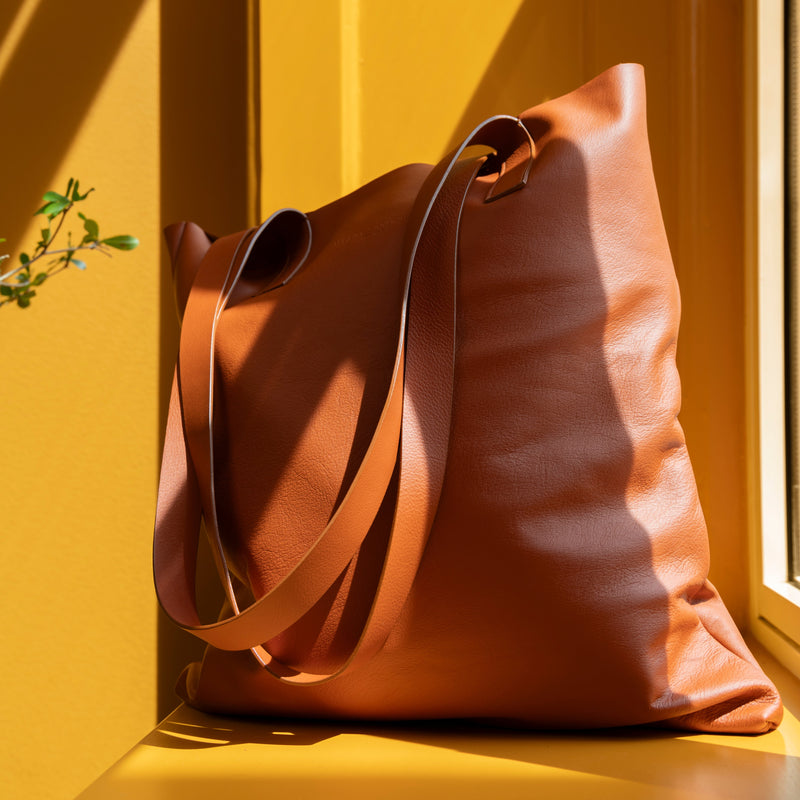 The Tote: Leather - Cognac - Small